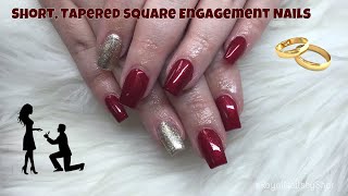 Watch Me Work: Short, Tapered Square Engagement Nails ❤️