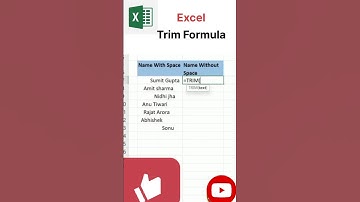 Excel TRIM Formula Explained | Remove Extra Spaces in Excel Cellsl #microsoftexcel #exceltips