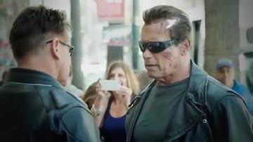 Arnold Schwarzenegger pranks fans by posing as Terminator wax statue