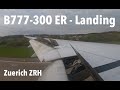 Swiss airlines  approach  landing b777300 er  zuerich airport zrh 2024