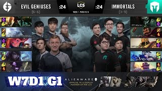 Evil Geniuses vs Immortals | Week 7 Day 1 S10 LCS Summer 2020 | EG vs IMT W7D1