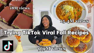 TRYING TIKTOK VIRAL FALL RECIPES | Baking brownies, Fall soup recipes, Pumpkin spice donuts…