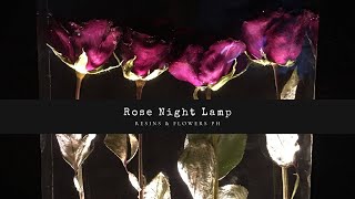 Rose Night Lamp in Epoxy Resin