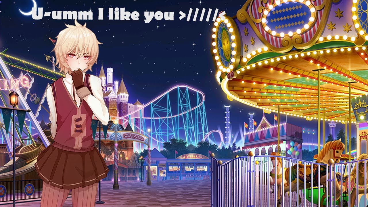 (ASMR) Your Femboy Classmate Confesses to you At the Amusement Park