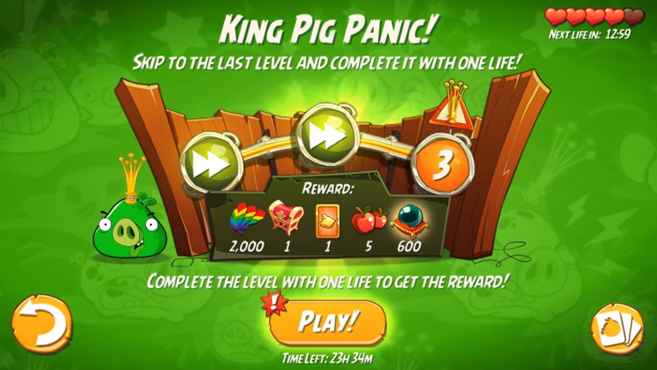 Angry Birds 2 - King Pig Panic Shortcut Level! STRIKE! - YouTube