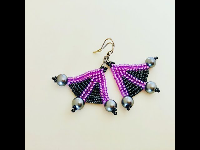 Fantastic Fan Earrings  DIY Beaded Earrings.How to make beaded Earrings