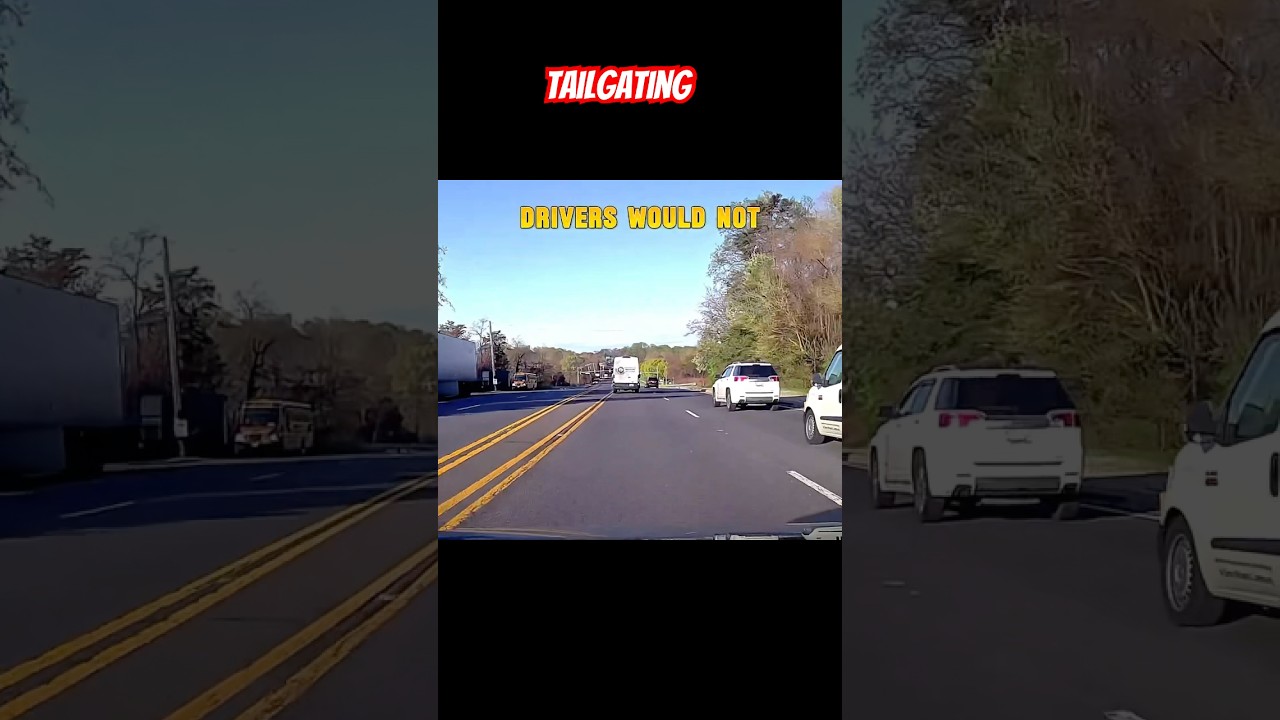 Tailgating for Dummies caught on dash cam 