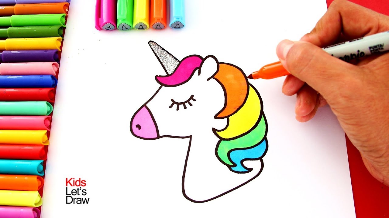 Una forma fácil de dibujar y pintar un UNICORNIO usando marcadores (plumones)  - thptnganamst.edu.vn