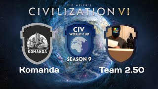 Komanda vs Team 2.50 CWC Season 9 Group C Civilization 6