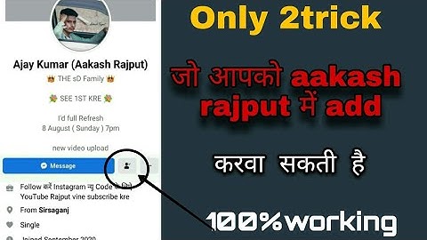 Aakash rajput facebook refresh date Fixed ❗How To add Ajay Kumar on facebook king