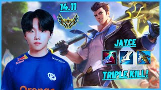 KC CANNA: JAYCE VS POPPY (TOP) TRIPLE KILL, INVINCIBLE - EUW CHALLENGER - PATCH 14.11