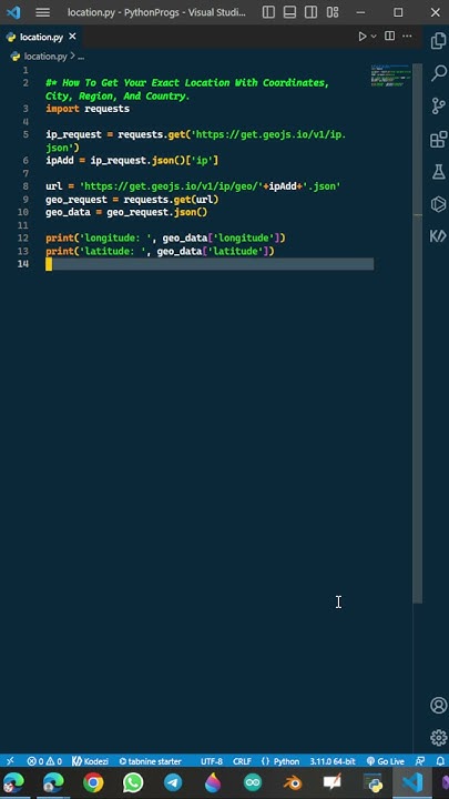Get Exact Location With Coordinates Using Python #shorts - YouTube