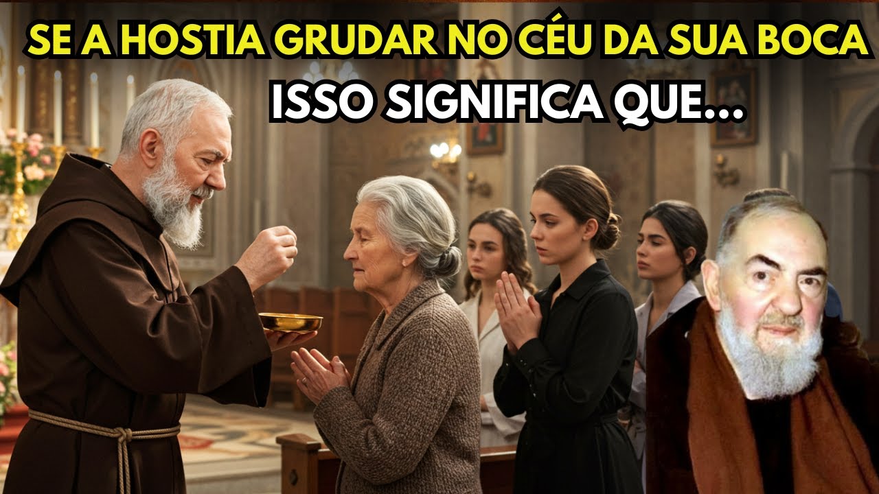 PADRE PIO ALERTA! "A MAIORIA DOS CATÓLICOS NÃO SABE QUE QUANDO A HÓSTIA GRUDA NO CÉU DA BOCA...