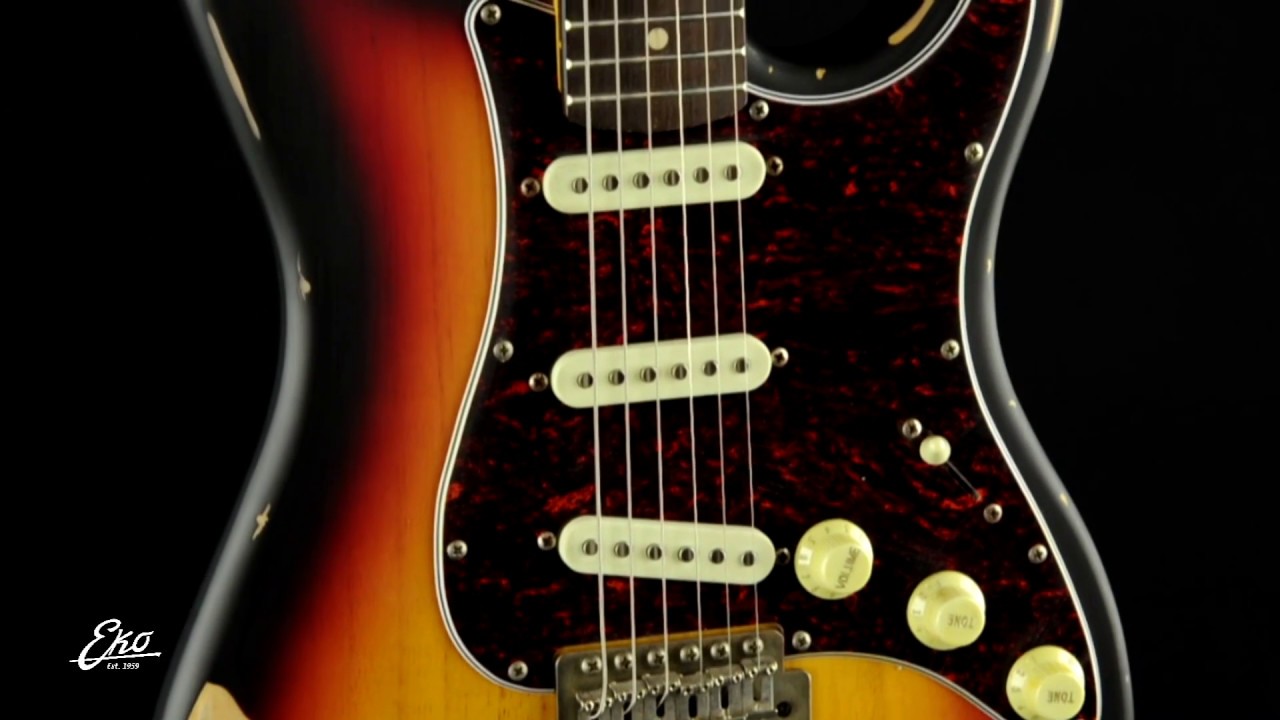 Eko Guitars S-300 Relic Sunburst - YouTube