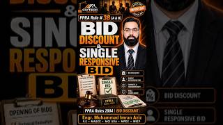 PPRA Rule 38A & 38B 💰 Bid Discount & Single Bid Explained | Quick Guide #ppra #bidding #education