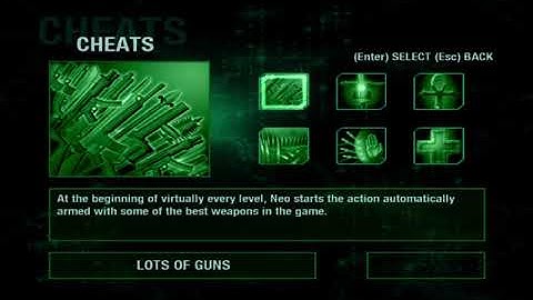 The Matrix: Path of Neo PC Cheats