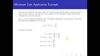 Minimum Cost Application Example