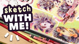 Opossum Sketchbook Page & finding my STYLE! // sketchbook session