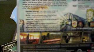 Fallout 3 Game of the Year, Collectors  Edition strategy guide unboxing part 1