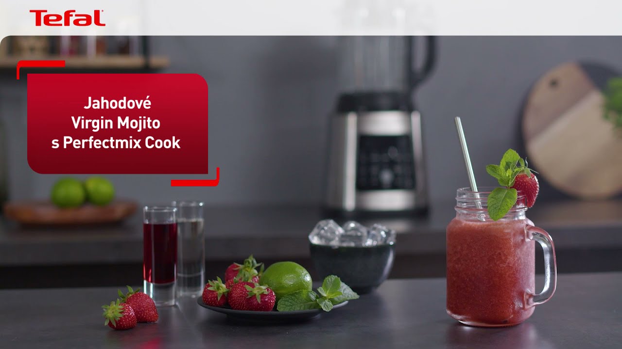 (CZ)Stolní mixér vysokorychlostní TEFAL PERFECTMIX COOK BL83SD30 - recept na jahodové Virgin Mojito