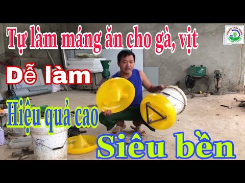 Video Tự làm máng ăn siêu hiệu quả và siêu bền cho gà, ngan... - youtube