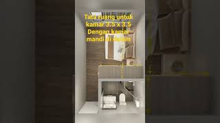 how to set bedroom 3.4 x 3.5m with bathroom inside #shorts #viral #trending