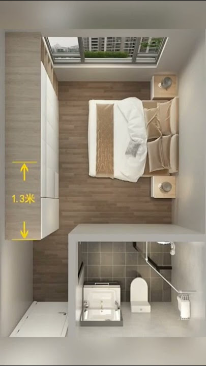 how to set bedroom 3.4 x 3.5m with bathroom inside #shorts #viral #trending