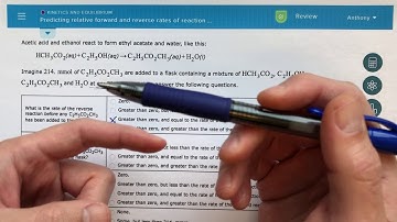 ALEKS - Predicting Relative Forward and Reverse Rates of Reaction in a Dynamic Equilibrium