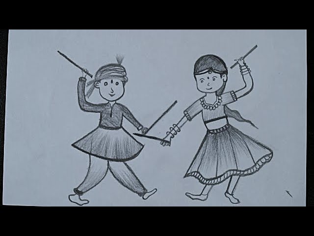 Free Vector  Beautiful couple playing dandiya in disco garba night dance  background