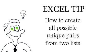 Excel - How to create all possible unique pairs from two lists