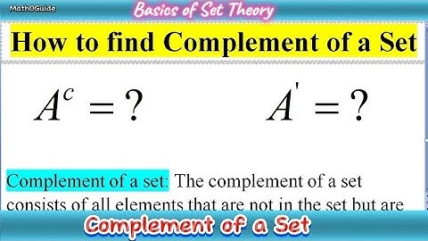 How to Find Complement of a Set | Universal Set | MathOGuide