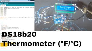 Measure Temperature with DS18b20 + Arduino + LCD (°C °F)