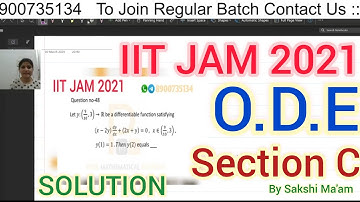 IIT JAM 2021 ODE Solution | IIT JAM 2021 Mathematics ODE Q.No 48, Q.No 52 Complete Solution | by PMA