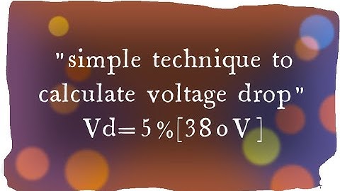 how calculate voltage drop||Voltage Drop Calculation||voltage drop calculation in three- phase||