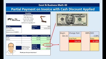 Excel & Business Math 40: Partial Payment on Invoice with Cash Discount, Credit to Account Balance?