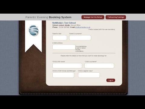 Demonstration of the Parents' Evening Booking System