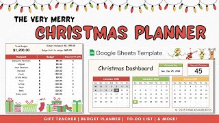 Christmas Planner -  Gift Tracker - Budget Planner - Google Sheets Template - Christmas Spreadsheet screenshot 2