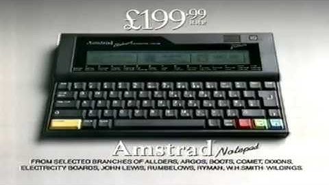 Amstrad Notepad Computer NC100 TV Advert