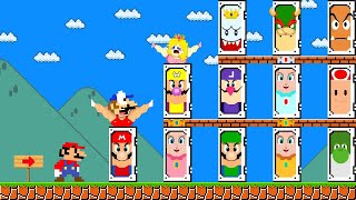 Super Mario Bros. but there are MORE Custom Door All Characters! | MARIO HP 1