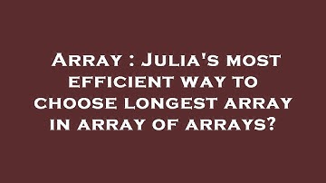 Array : Julia
