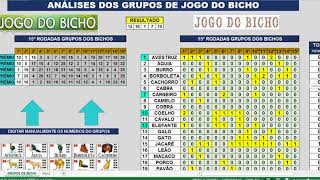 PLANILHA DO JOGO DE BICHO PARA ANALISES DOS GRUPOS