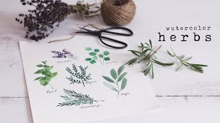 How To Paint Watercolor Herbs | Simple Beginner Tutorial