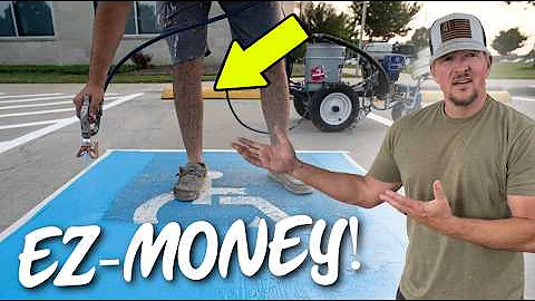 My First Parking Lot Striping Job!  $3000 in 1 Day!