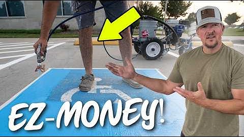 My First Parking Lot Striping Job!  $3000 in 1 Day!