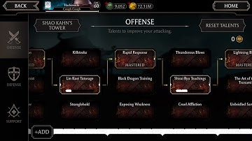 Talent Tree Setup For Fatal EarthRealm Tower - Mortal Kombat Mobile