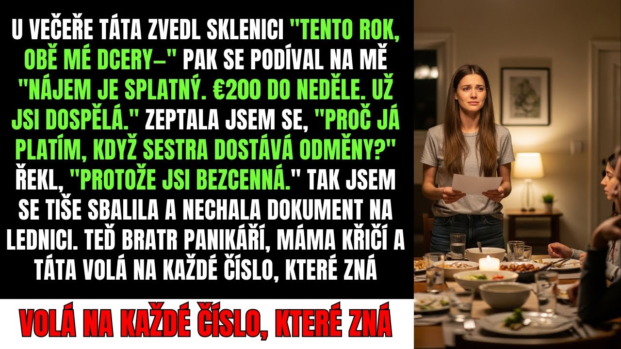 U Večeře Táta Zvedl Sklenici 