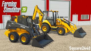 Buying A John Deere Skidsteer & Cat Backhoe! | FS25 Landscaping