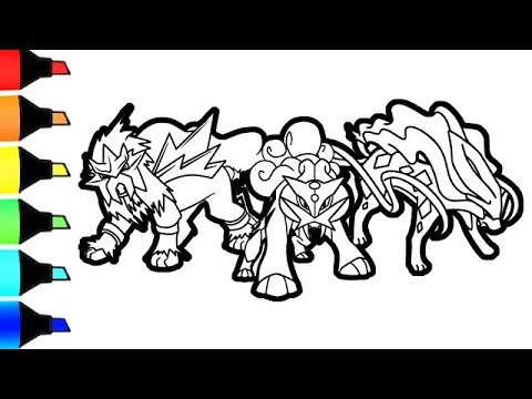  Entei  Raikou and Suicune Pokemon  coloring  pages  I 