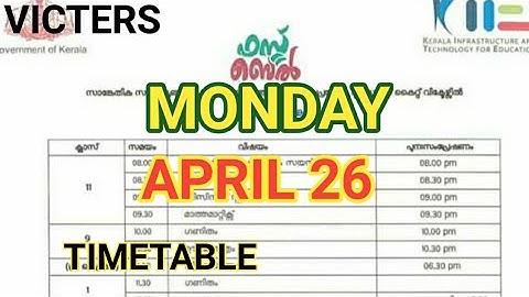 Tommorrow victers Timetable April 26 | Today Victers Timetable| Edudaily new Timetable Monday