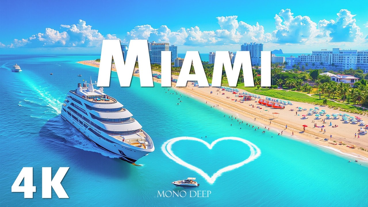Miami 4K Drone Footage | Iconic Skyline, Crystal Beaches & Vibrant City Vibes with Deep House Chill